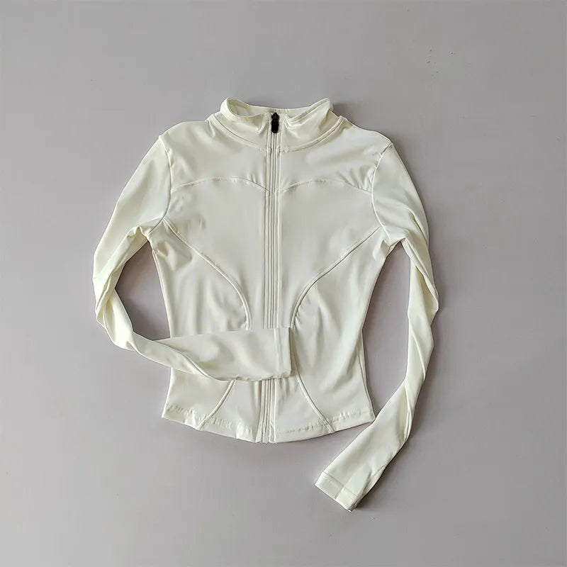 Giacca sportiva donna aderente con zip