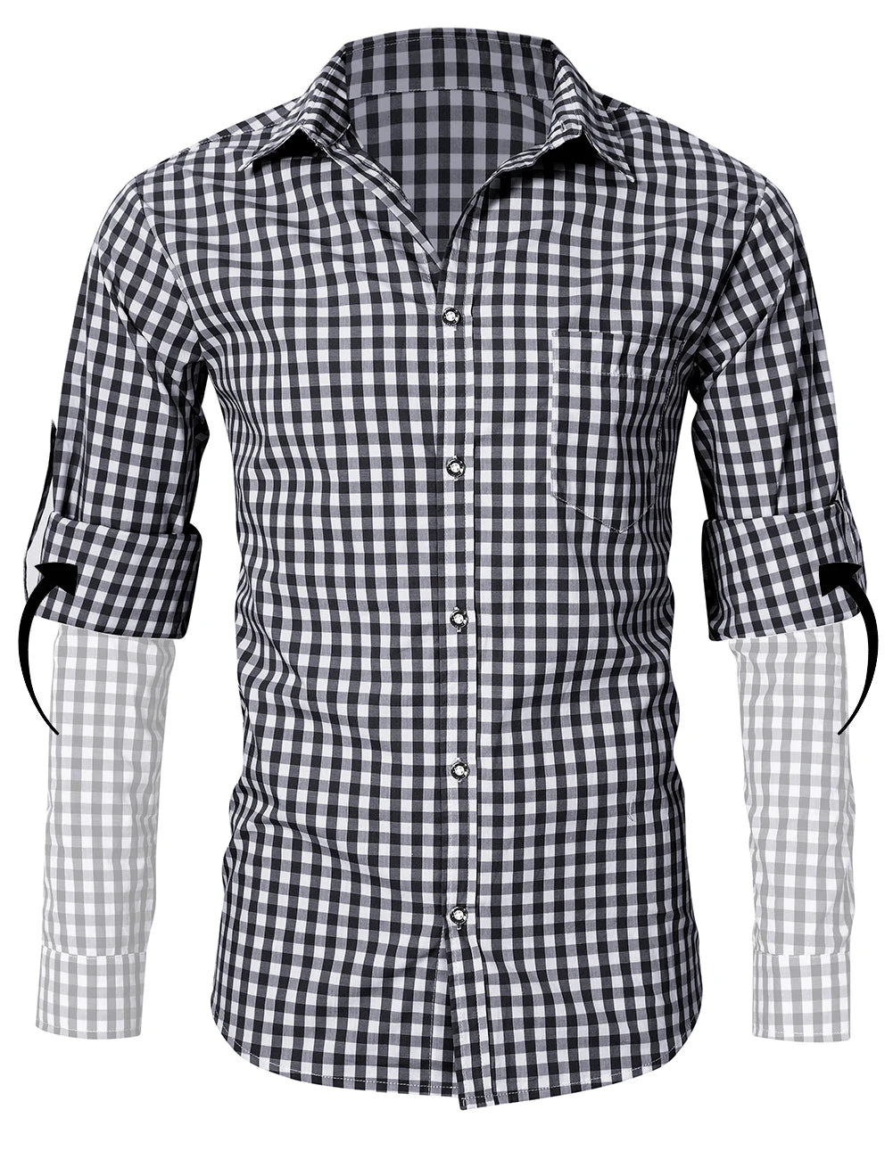 Traditional Plaid Shirt, Slim Fit Mens Checked Shirt, Casual Shirt, Long Sleeve Shirt, Embroidered Cotton