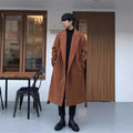 2025 New Men's Woolen Coat Medium to Long Korean Edition Trendy Spring And Autumn Thick Premium Wind Coat Woolen Coat