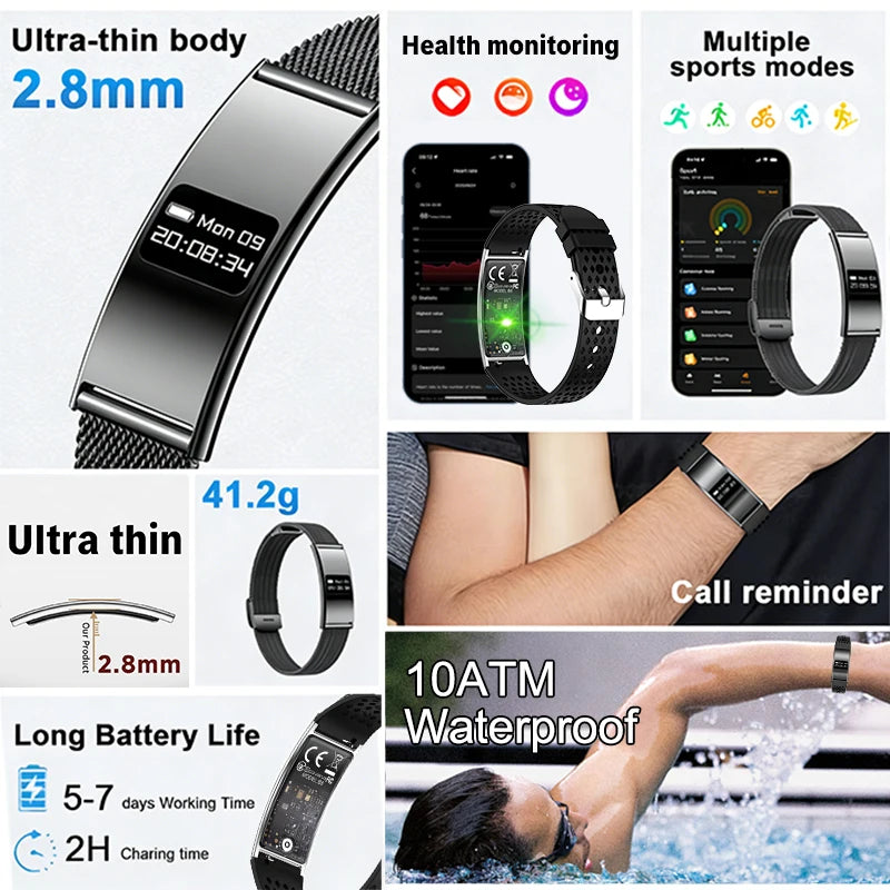 2026 New Fitness Tracker Smart Bracelet Men Women IPX8 Waterproof Heart Rate Sleep Outdoor Sport Pedometer GPS Track Smartwatch