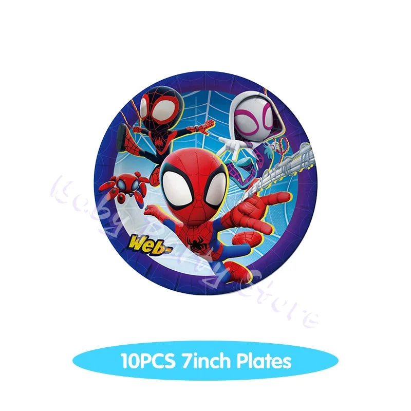 Spider-Man und seine erstaunlichen Freunde Geburtstagsdekoration Zubehör Teller Becher Tischdecke Hintergrund Ballons Party Deko Geschenke