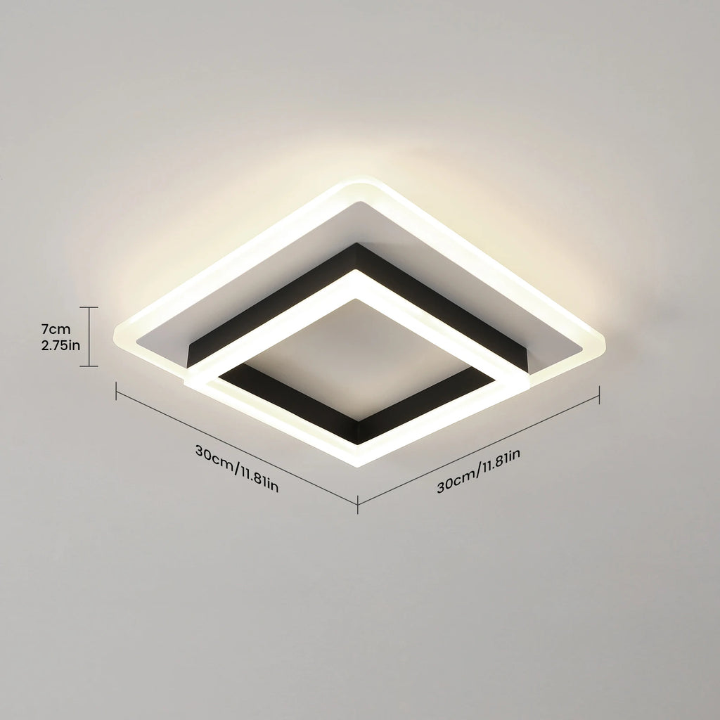 Quadratische LED-Deckenleuchte zur direkten Montage, 30-W-LED-Leuchte für Schlafzimmer, Küche und Eingangsbereich (neutralweiß, 4000 K)