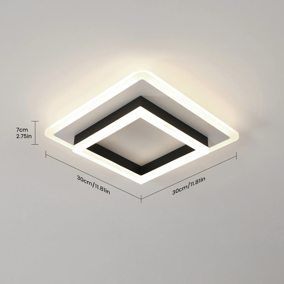 Quadratische LED-Deckenleuchte zur direkten Montage, 30-W-LED-Leuchte für Schlafzimmer, Küche und Eingangsbereich (neutralweiß, 4000 K)