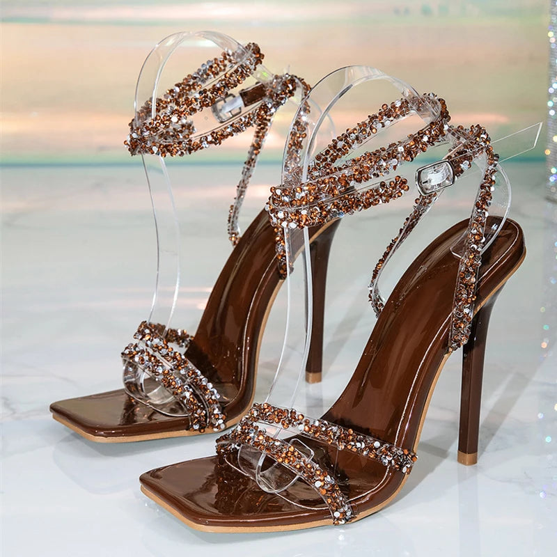 Sandali donna Liyke luminosi con tacco trasparente
