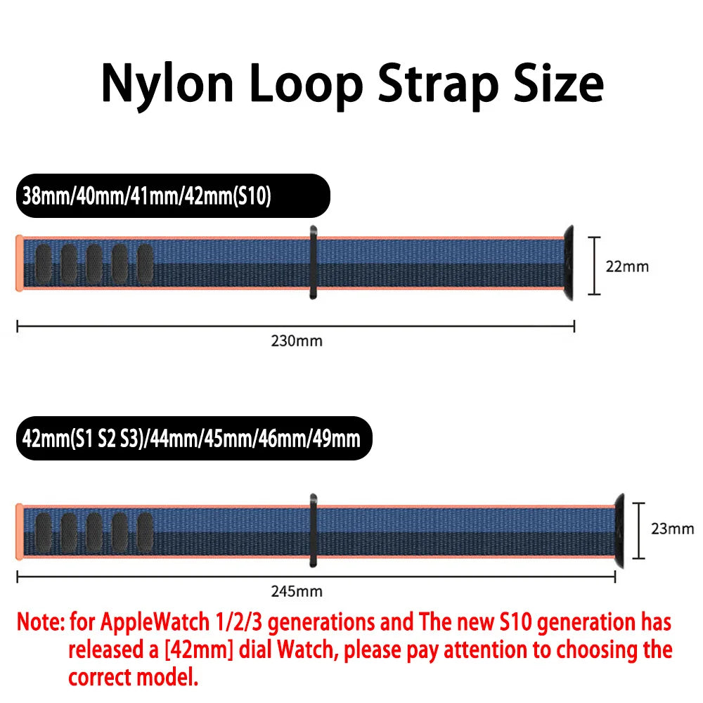 Nylon Loop Strap For Apple Watch Bands 46mm 44mm 45mm 40mm 41mm 42mm Bracelet iWatch Series 11 10 9 SE 8 7 6 5 4 Ultra 3 2 49mm
