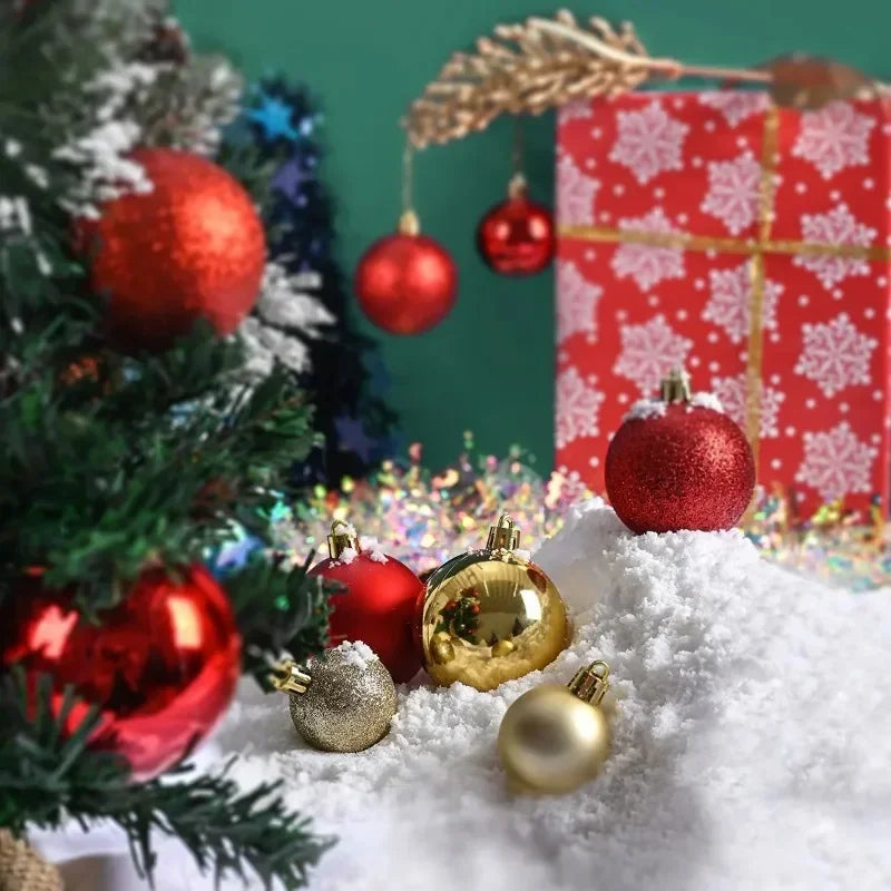 2025 24Pcs 3/4/6CM Christmas Balls Big Ball Christmas Tree Pendant Ornaments for Party Decor New Year Navidad Gifts Accessory