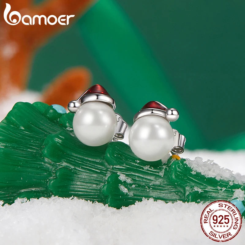 Christmas hat motif hoop earrings