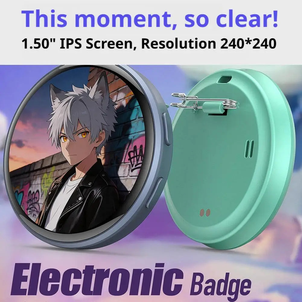 Dynamic Electronic Badge Display Pin 1.5 In Touch Screen Anime E-Badge For Game Peripherals Excellent Fans Friends Birthday Gift