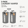 Lot de 2 paniers à linge extra larges de 115 L, paniers pliables avec poignées souples rembourrées, sacs à linge pliables autoportants pour le rangement des vêtements, chambre, salle de bain, dortoir et buanderie