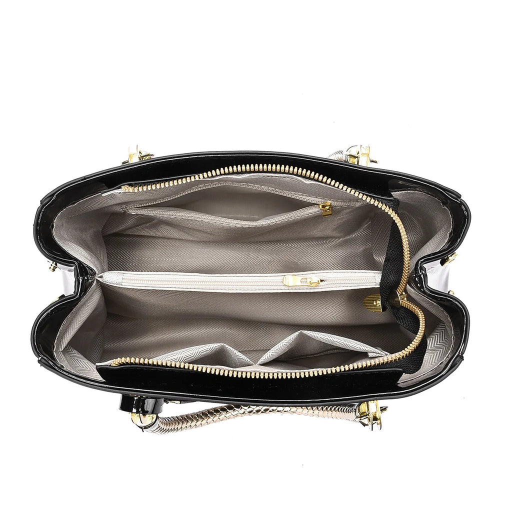 2026 Light Luxury Fashion Lacquer Leather Handbag Large Capacity Ladies Casual Shoulder Crossbody Bag Bright Face Women's Bag