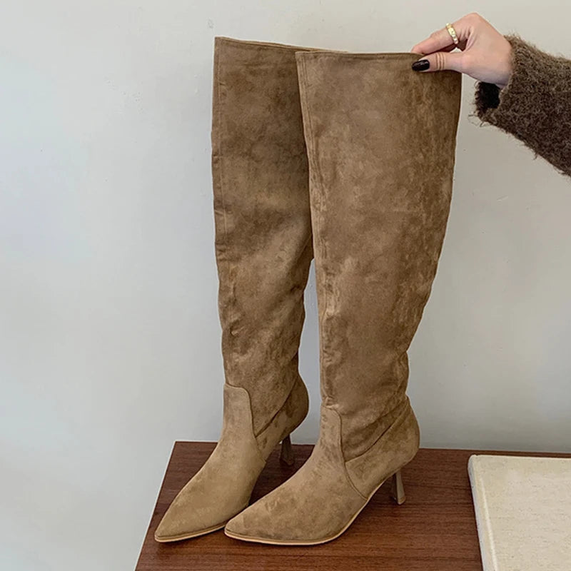 Stivali donna Liyke effetto suede con gambale morbido