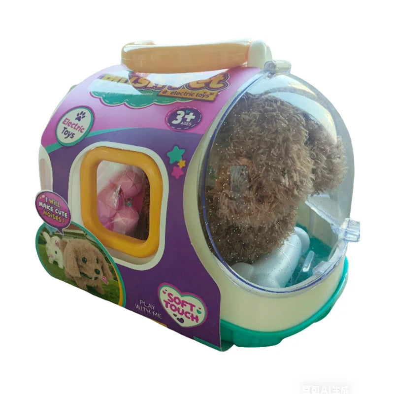 Giocattolo elettronico per cani, cucciolo di peluche interattivo che cammina, vibra e si muove automaticamente, regalo per bambini e neonati