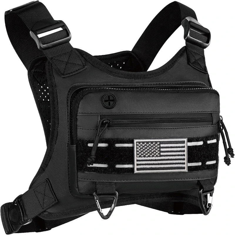 Brusttasche für Damen und Herren, Laufweste mit Handyhalterung, hochwertiger Laufrucksack, taktische Brusttasche für Sport und Outdoor