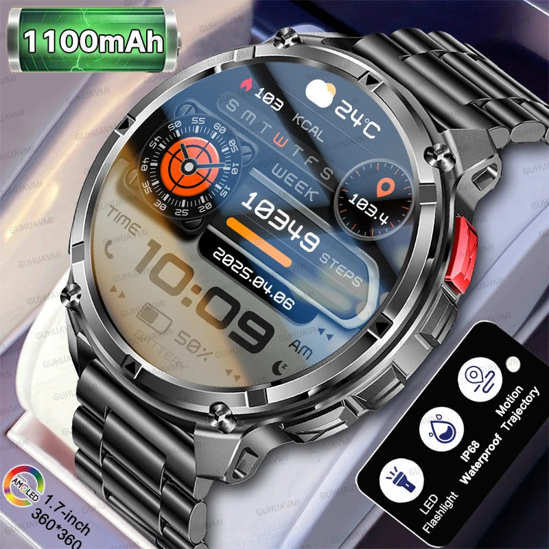 2026 New T-Rex3 Pro 1100mAh Battery Smart Watch GPS Path 5ATM Waterproof Sports Run Tracker Outdoors Compass Military Smartwatch