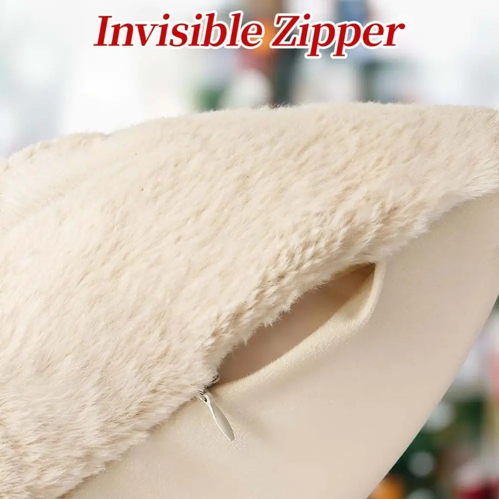 Nouvelles housses de coussin Sapin de Noël Bonhomme de neige 18x18 po Housse de coussin carrée douce Coussin de décoration de fête