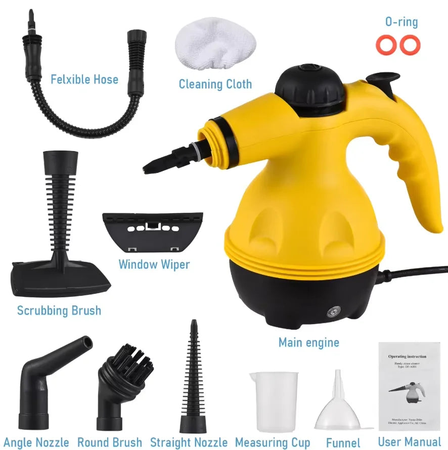 HOMEFISH Limpiador a vapor de alta temperatura de mano Herramienta de limpieza portátil para cocina campana extractora baño e interior del coche Limpieza profunda