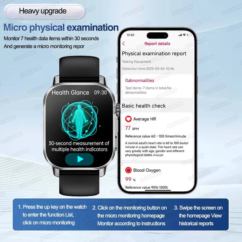 Smartwatch AMOLED quadrato con chiamate Bluetooth e notifiche