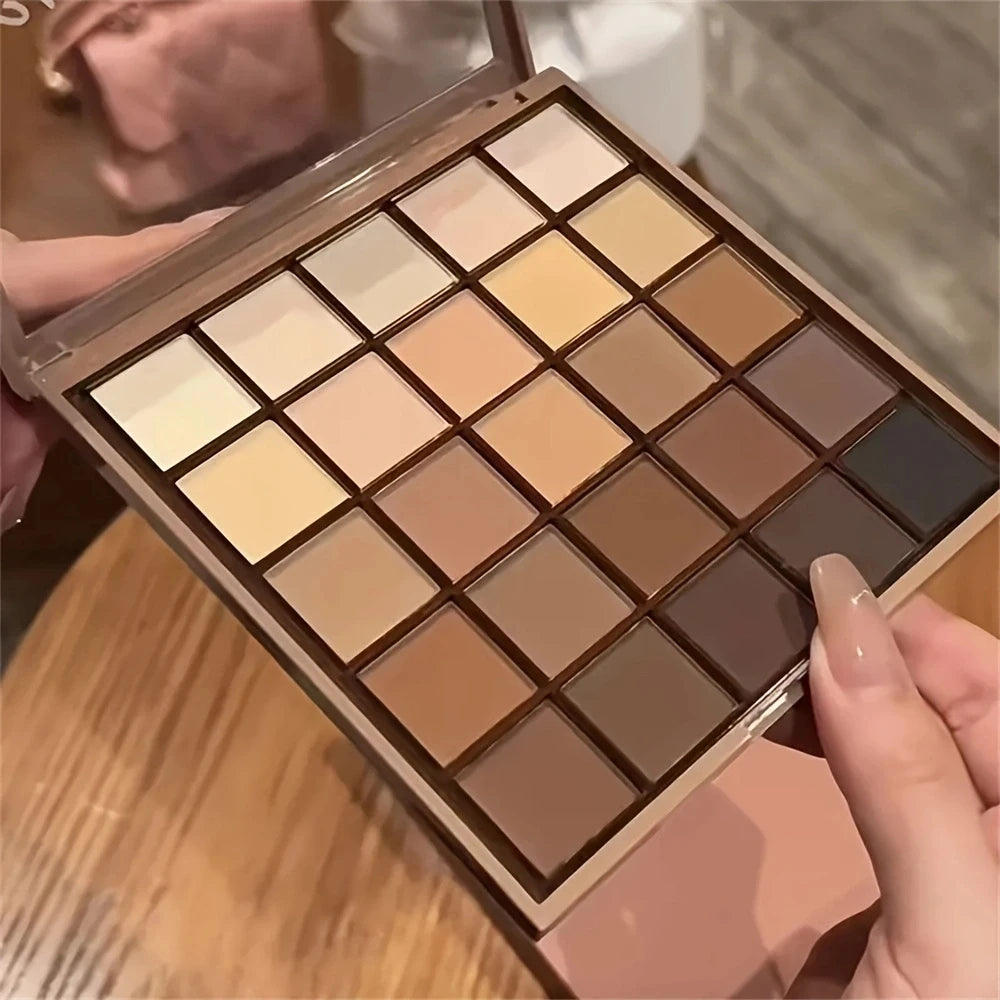 25-Farben-Lidschattenpalette – neutrale Grau- und Brauntöne sowie Erdtöne, Kaffee- und Schokoladentöne für vielseitige Make-up-Looks von natürlich bis dramatisch