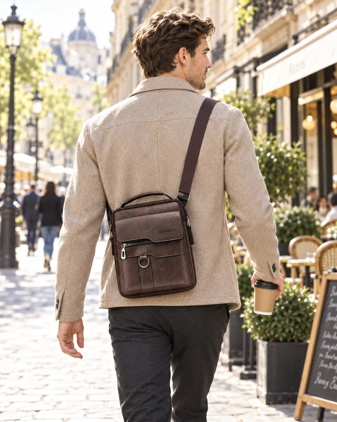 Men’s PU Leather Shoulder Satchel