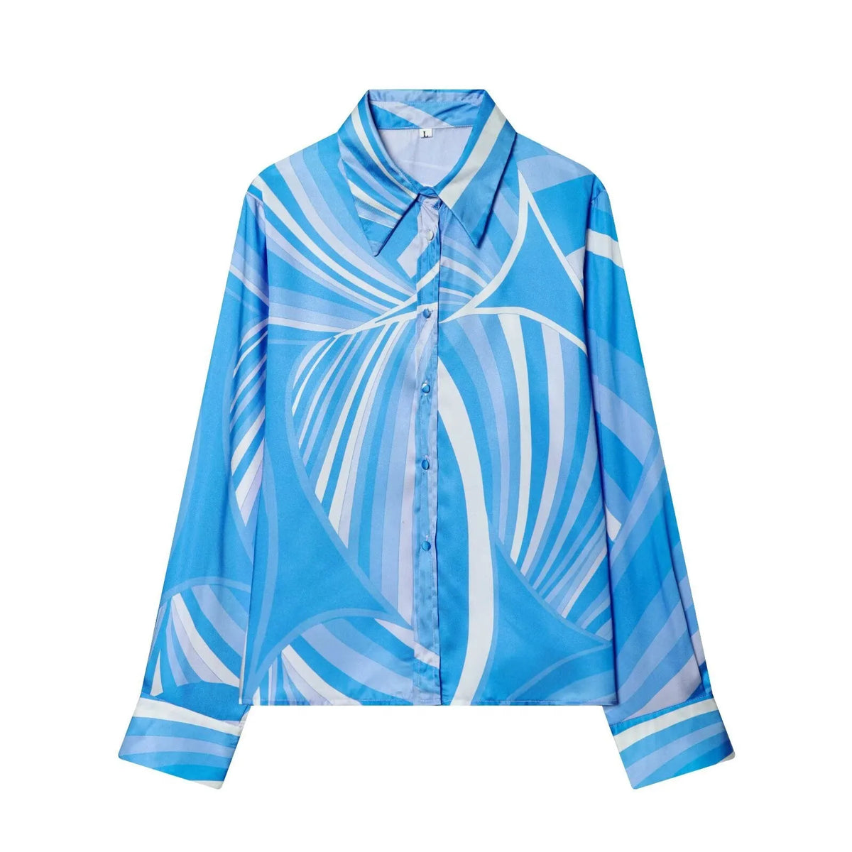 Completo da donna con camicia a fantasia e gonna lunga