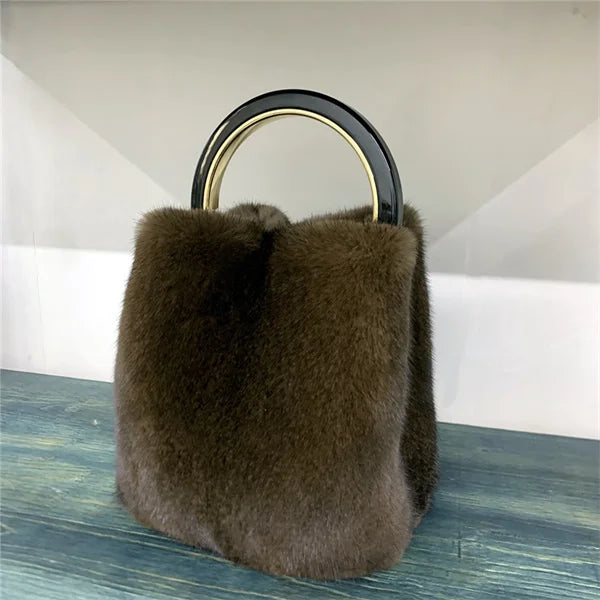 Luxury Designer Handbags Bag Mink Fur Bags for Women Square Bag Shoulder Bags Woman Luxury 2026 Ladies Hand Bag Women's Bag