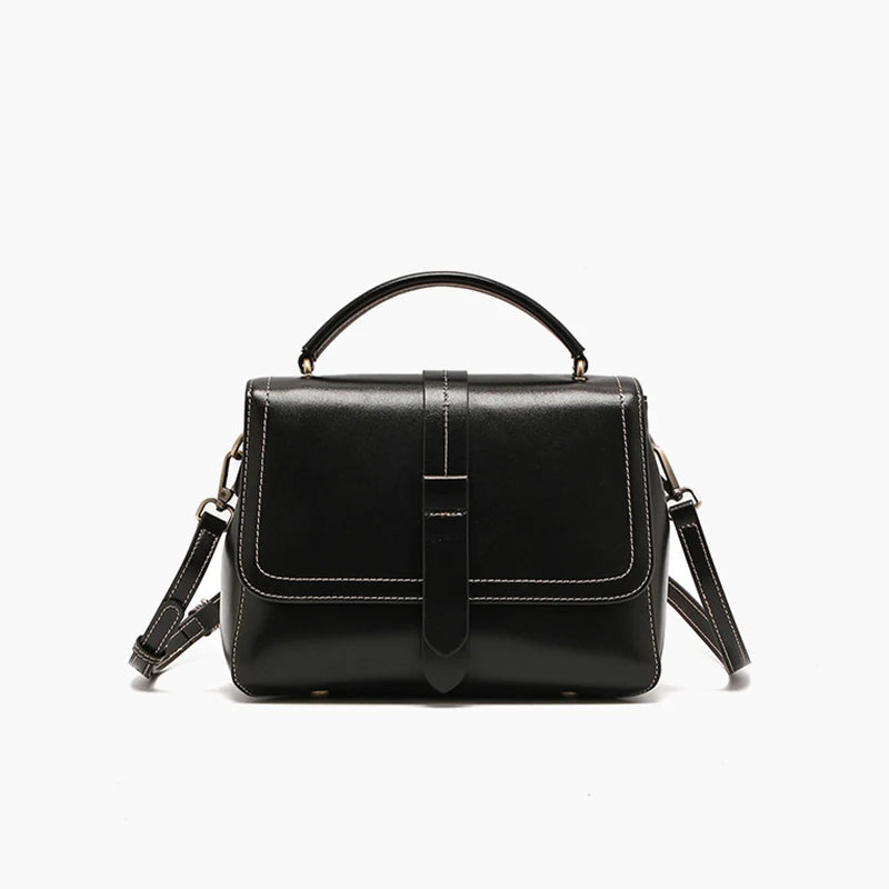 Genuine Leather Handbags Women Mini Square Flap Cross Body Bags Ladies Luxury Designer First Layer Cowhide Purses Shoulder Bag