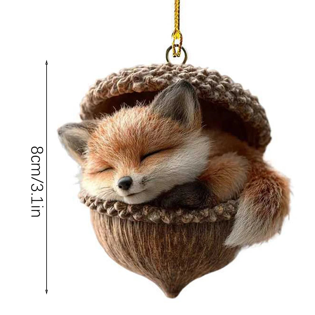 Acrylic Xmas Tree Decorations 2D Animal Ornament Pendant Cute Animal Rustic Seasonal Decor For Tree Window Christmas Present