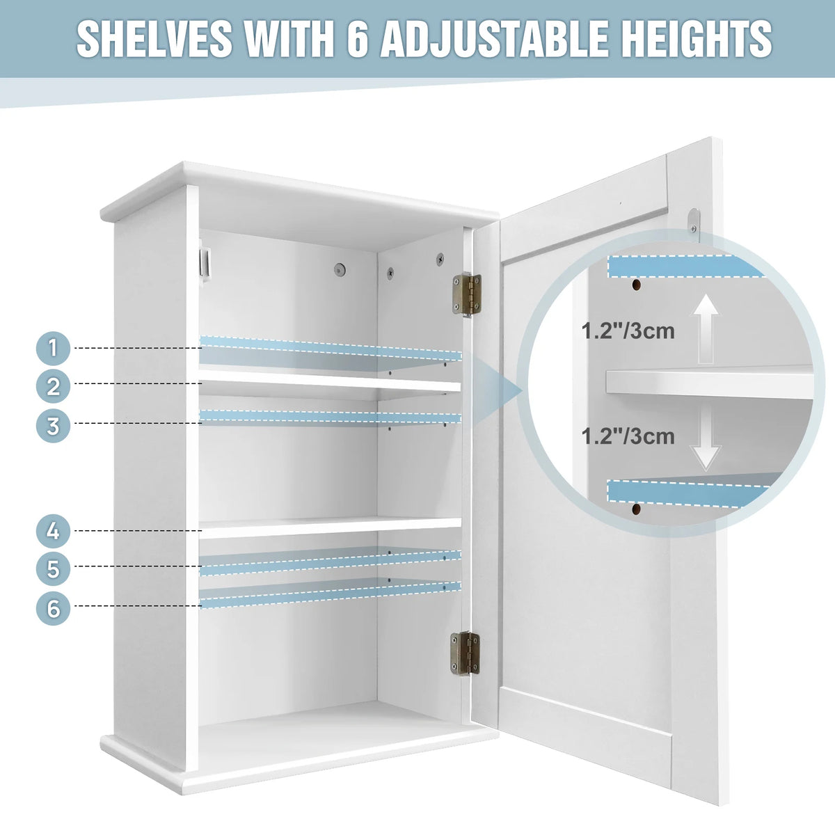 Mobiletto pensile BRIEFNESS per bagno con ripiano regolabile