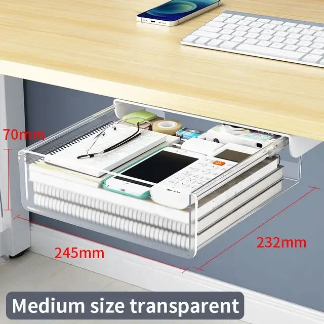 Self-Adhesive Under-Desk Storage Drawer