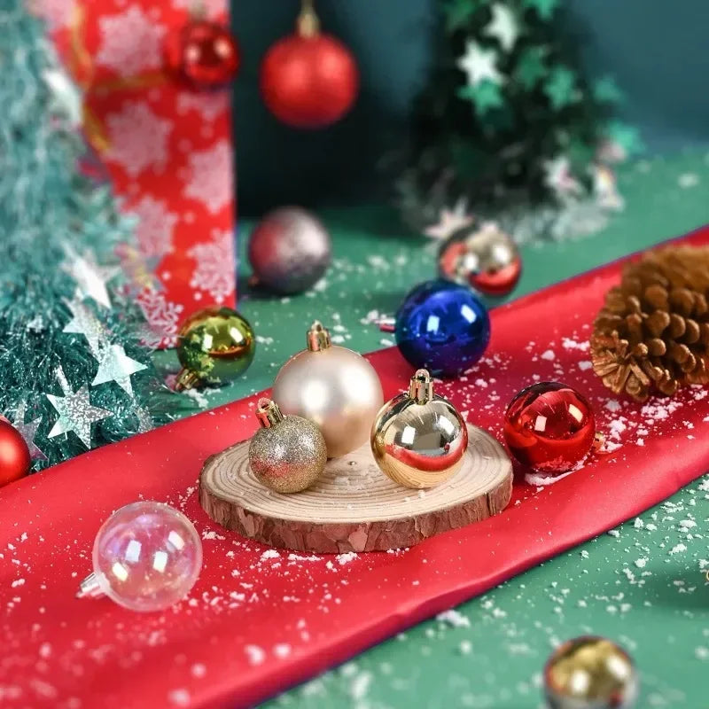 2025 24Pcs 3/4/6CM Christmas Balls Big Ball Christmas Tree Pendant Ornaments for Party Decor New Year Navidad Gifts Accessory