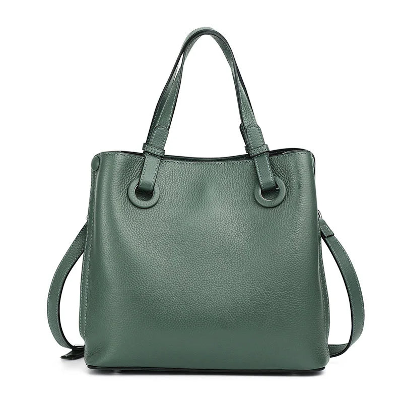 Aidrani Genuine Leather Women's Bag 2026 New Atmosphere Crossbody Bucket Wrap Head Layer Cowhide Bag Women's Handbag