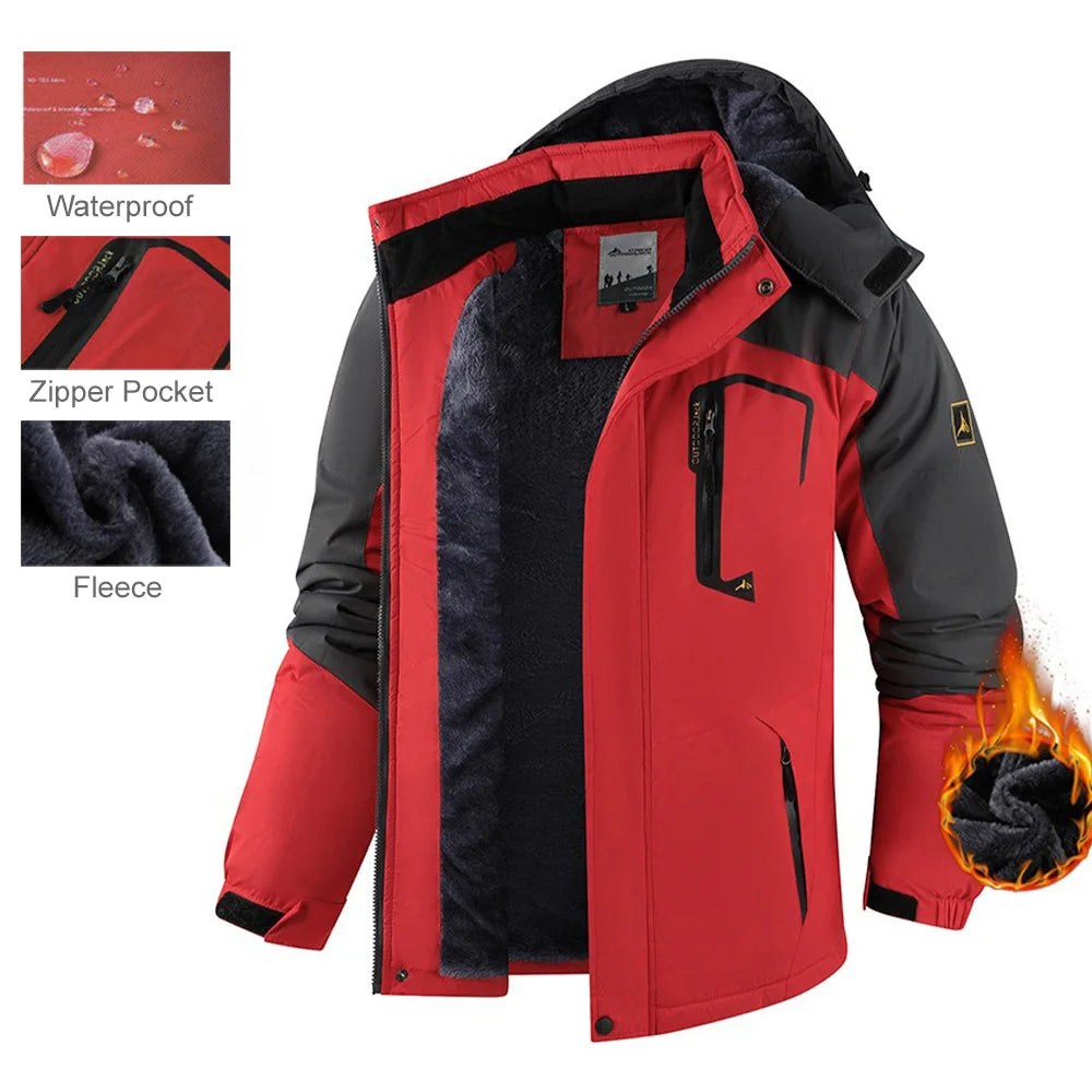 Men's Winter Parka Windbreak Thicken FleeceHooded Male Military Anorak Jackets Warm Windproof Fur Fashion Jacket Coats