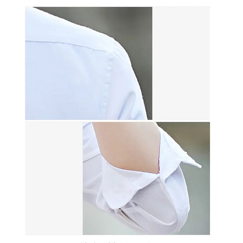 Autumn New Long Sleeve Solid Shirts for Men Casual Turn-down Collar Blouse Fashion Casual Business Slim Fit Shirts Button Tops