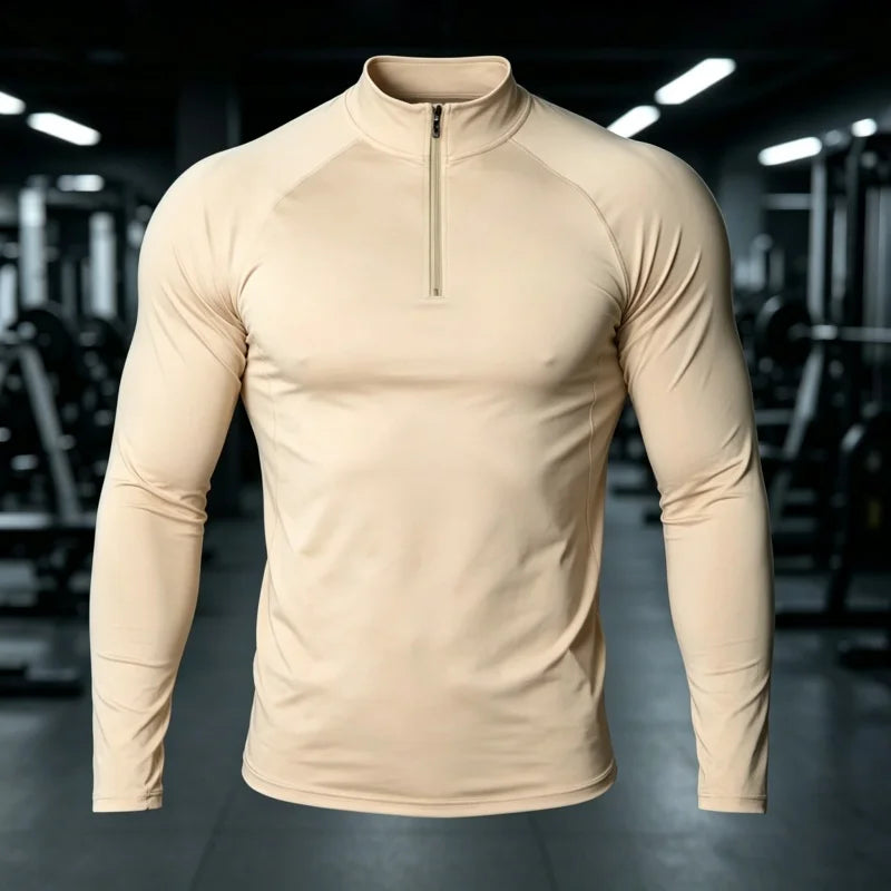 Maglia sportiva uomo con mezza zip