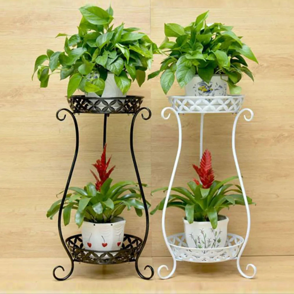 【Lifeideas】Support pour plantes vintage en métal à 2 niveaux, haut