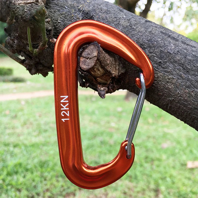 D-Shaped Aluminum Carabiner for Outdoor Gear