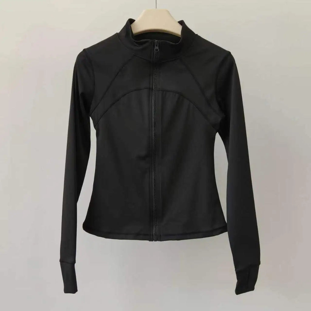 Damen-Sportjacke mit hohem Kragen und Reißverschluss