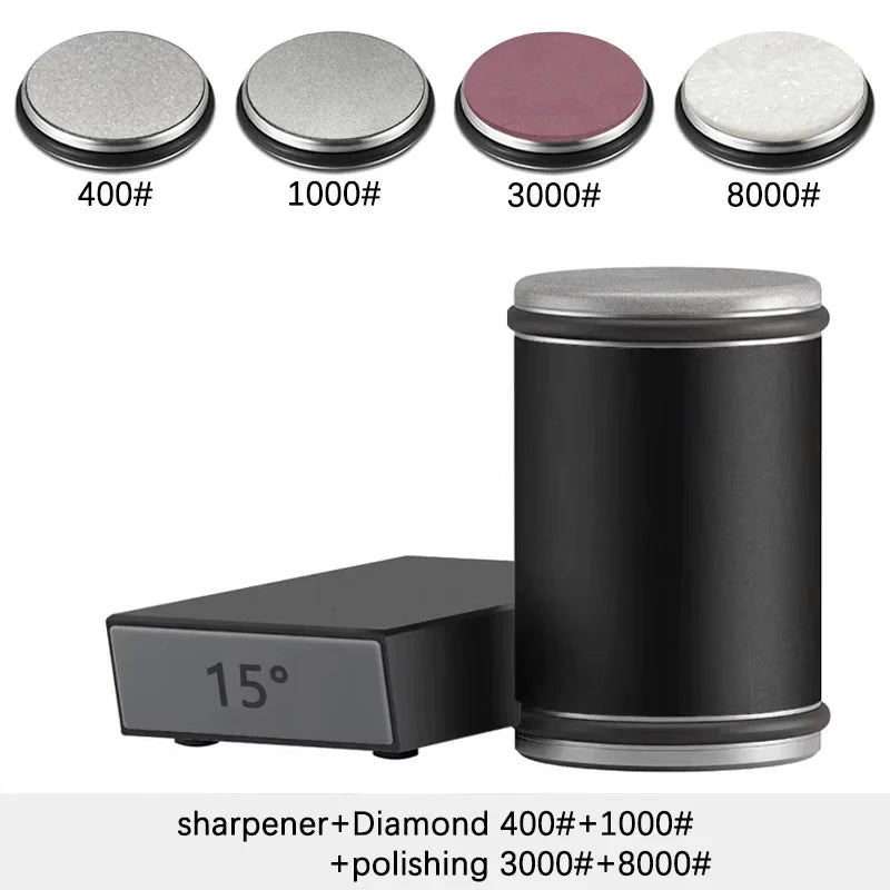 Niiruo Roll-Messerschärfer-Set, doppelseitiger Diamant-Messerschärfer mit magnetischem Schleifwinkel von 15/20°, Wetzstein-Set für Küchenmesser