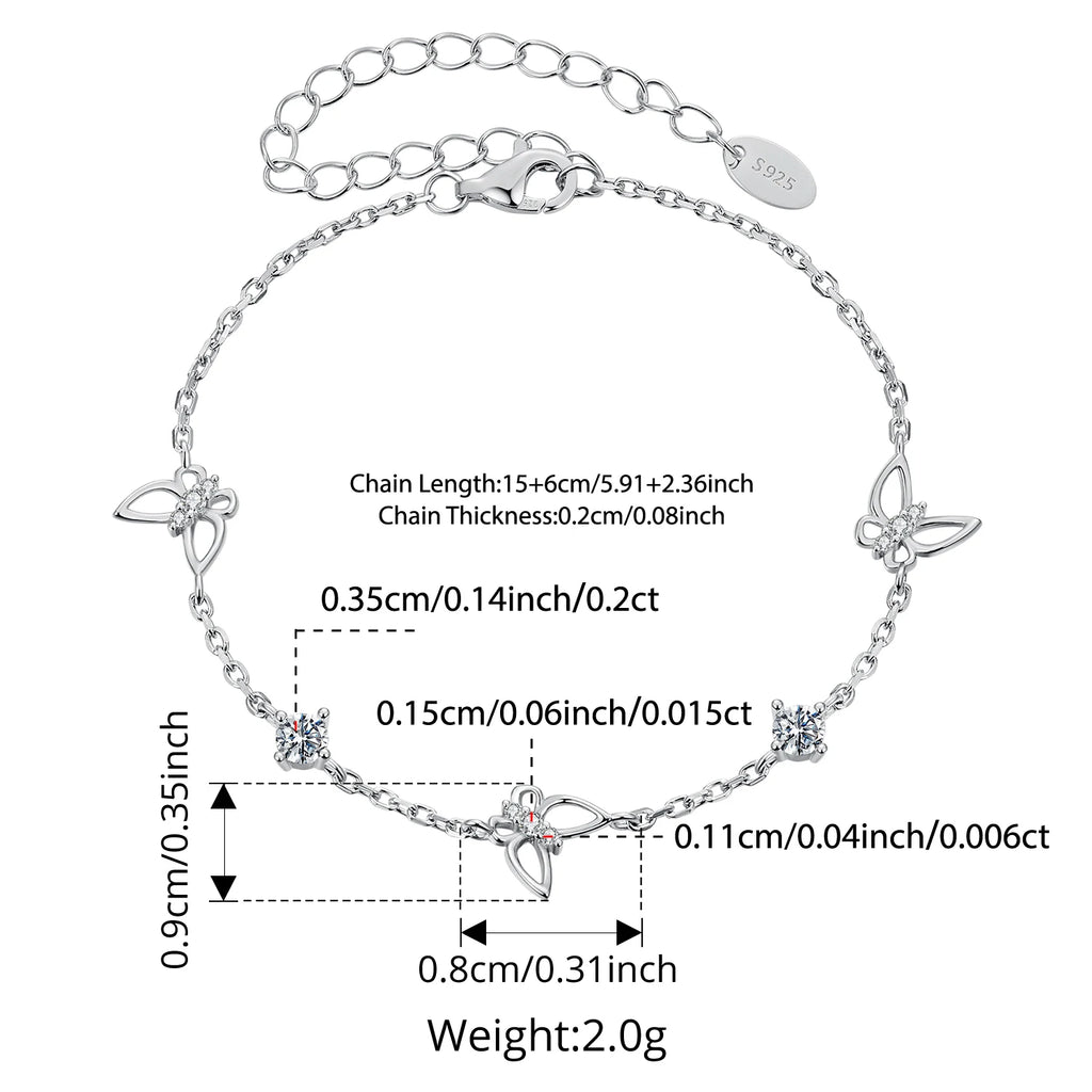 Bracciale a catena con farfalle traforate MSB035
