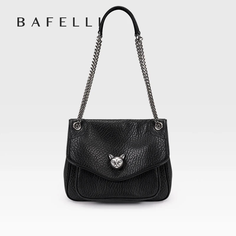 BAFELLI Trendy Chained Tote Bag for Women, Soft Leather Crossbody & Shoulder Bag, 2026 New Fashion Chic Luxury Handbag