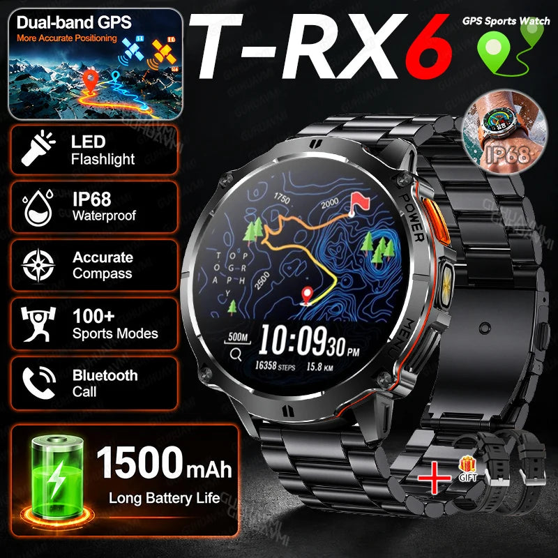 T-RX6 Ultra GPS Sports Smartwatch with Compass
