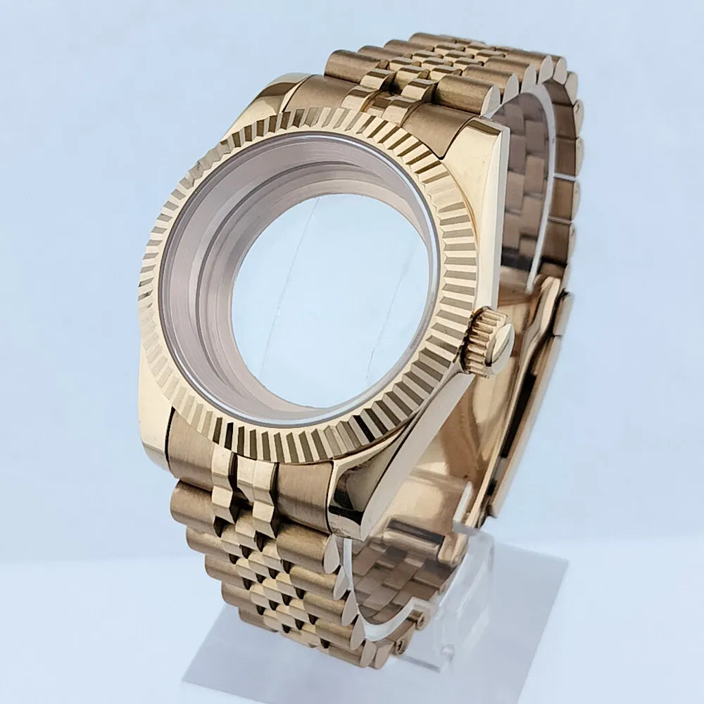 36/41mm Men's Watches Silver/Gold Steel Case Parts For Nh34 Nh35 Nh36 Movement NH35 Dial Sapphire Glass Watch Case/Strap