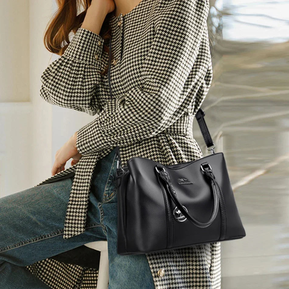 Genuine Brand Luxury Designer Women Bags High Quality Leather Shoulder Crossbody Messenger Tote Bag Large Handbag Purses