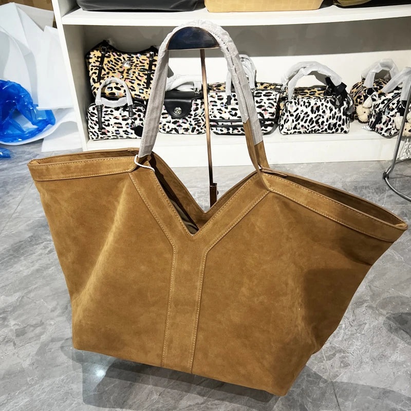 Oversized Faux Suede Tote Bags For Women Luxury Designer Handbags Purses 2026 New In Large Capacity With Inner Pocket Shoulder
