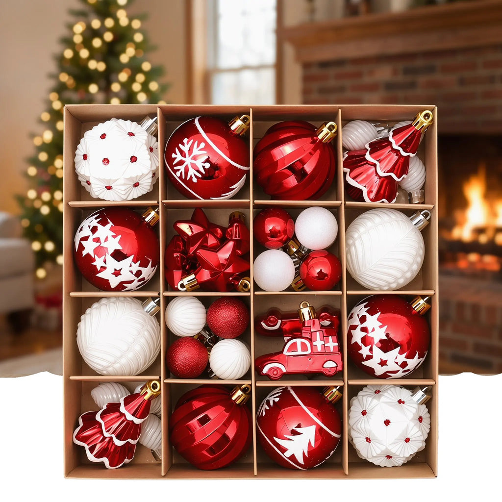 42Pcs Christmas Ball Merry Christmas Tree Topper Decoration for Home Decor Holiday New Year 2026 Navidad Gifts Supplies