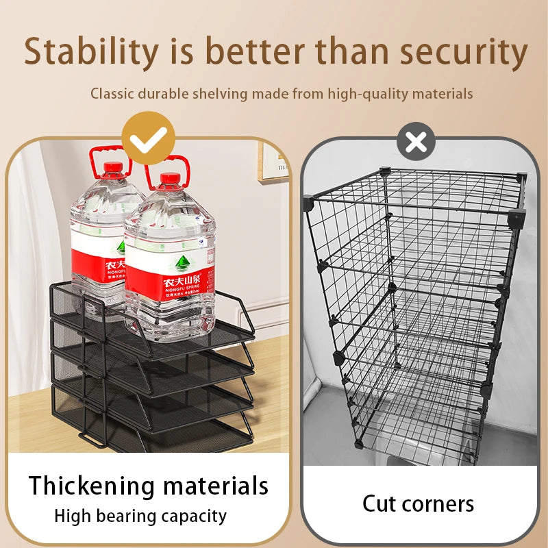 Stackable 4- or 5-Tier Metal Desk Tray