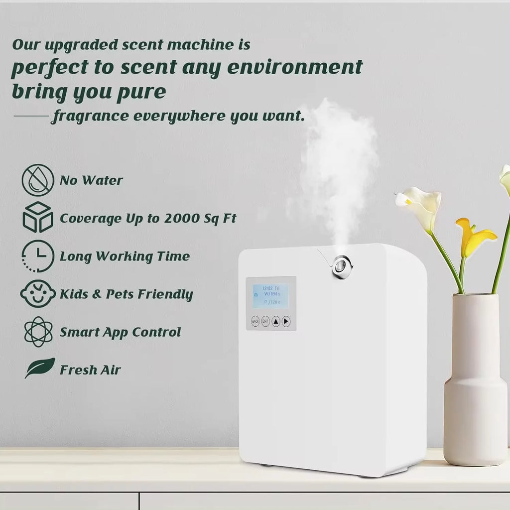 Difusor de aromas inteligente Bluetooth para hoteles, ambientador, difusor de fragancias con cobertura de 300 m³, eléctrico, para distribuir aromas en el hogar