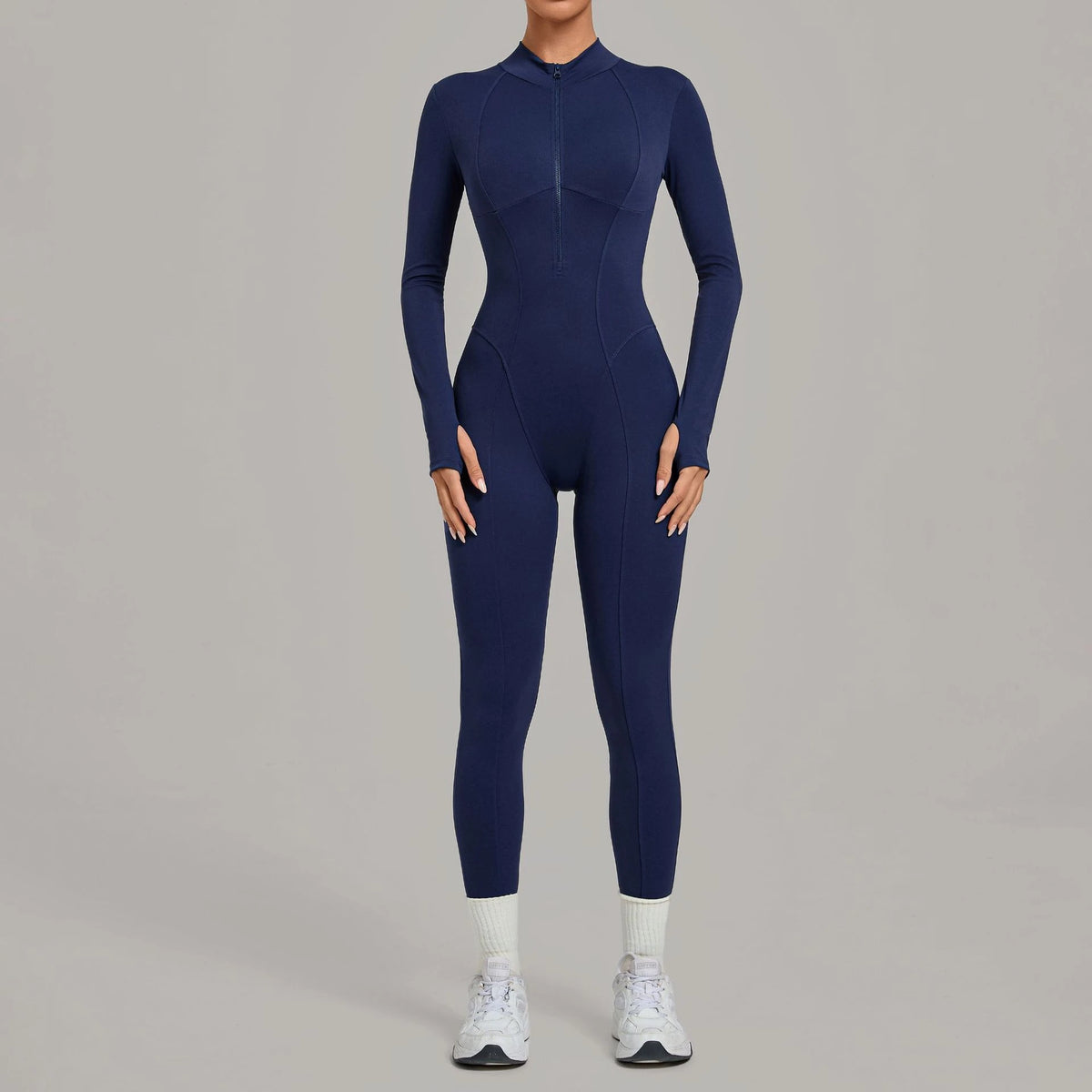 Sportoverall für Damen, langärmelig, mit Reißverschluss
