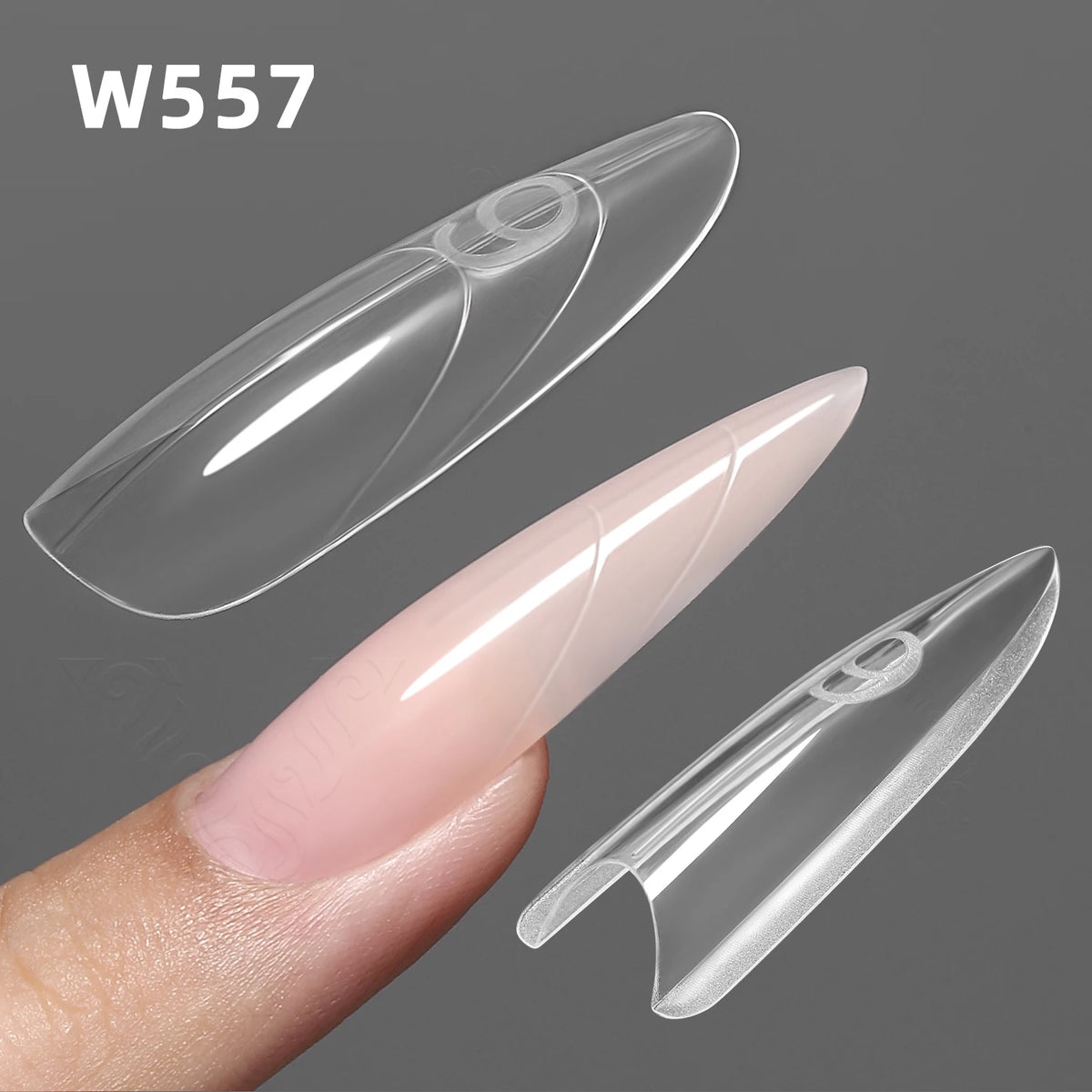 YOKEFELLOW & MR NAIL Sandwich-Nagelschablonen, 15 Größen, 240 Stück, ovale Dual-Form für die Modellage, keine Papierschablonen erforderlich, für einfache Nagelverlängerungen