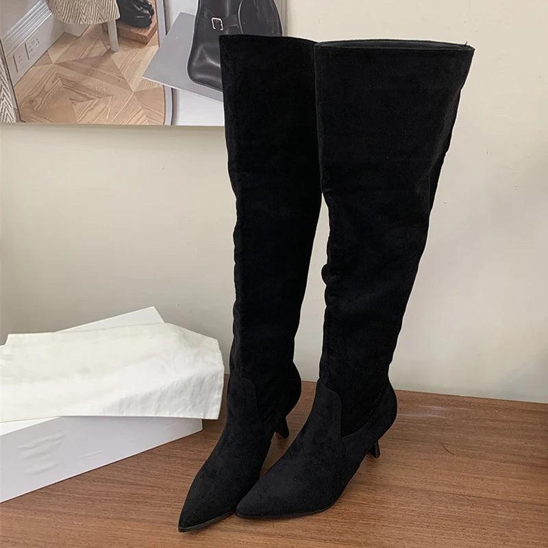 Stivali donna Liyke effetto suede con gambale morbido